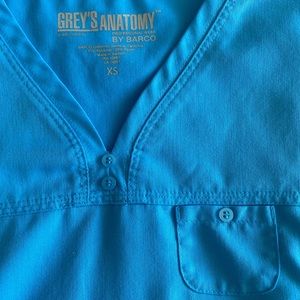 Light blue greys anatomy scrub top